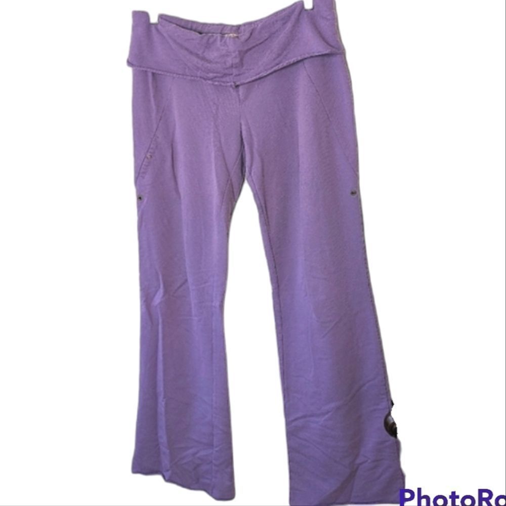 Mossimo Purple Cotton Wide Leg  Drawstring Waist Sweatpants size L